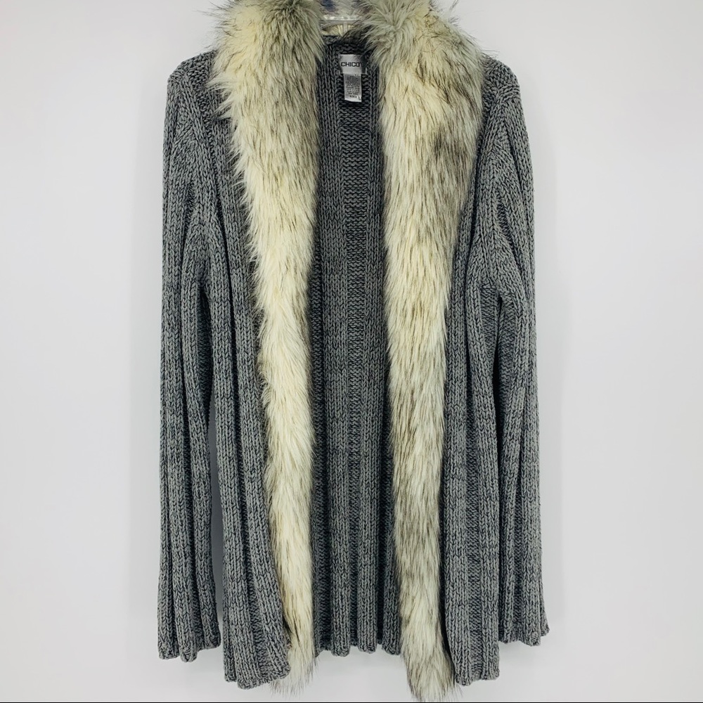 Chico’s Gray knitted sweater Size 2